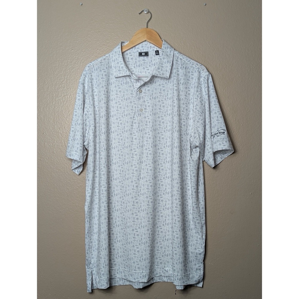 FootJoy Tailgate Print Polo XXL Red Hawk Ridge Castle Rock Logo Golf Lisle Shirt